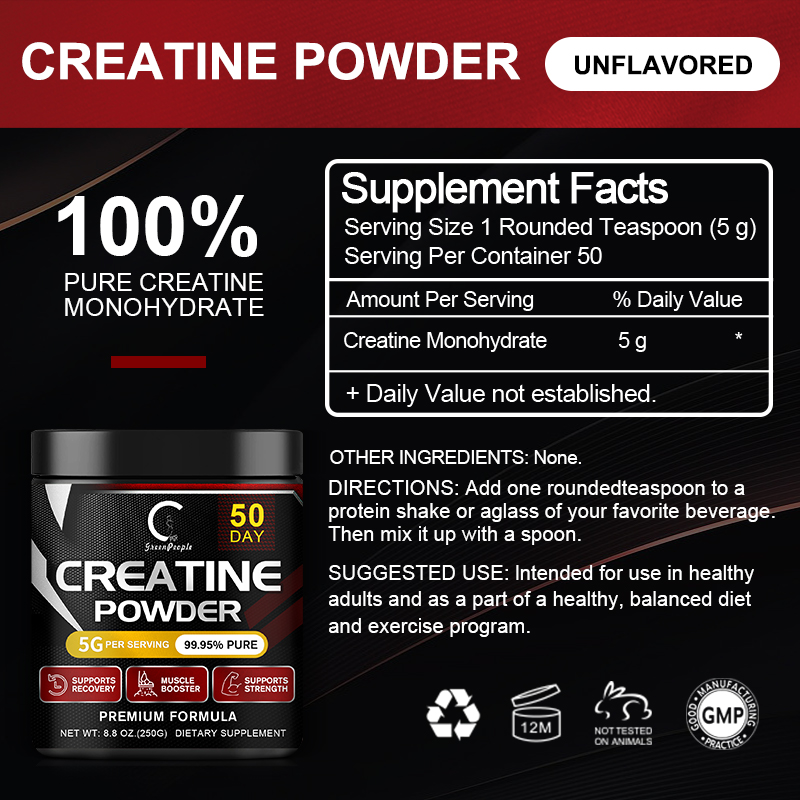 GPGP GreenPeople Creatine Mono - Creatine Monohydrate Powder recension och pris